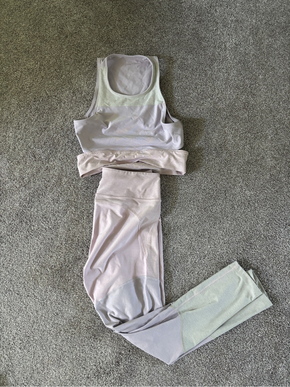 Outdoor Voices Pale Pink and Mint Tone Activewear Set